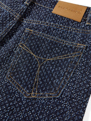 Women's Straight-Leg Jeans with Heavy Crochet Embroidery