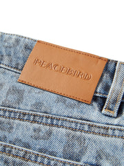 Women's High-Waist Leopard-Print Straight-Leg Jeans