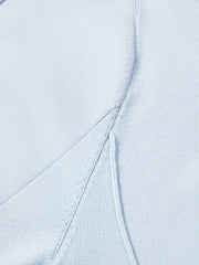 Women's Casual Blue Mock-Neck Double-Zip Knit Cardigan