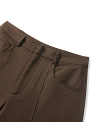 Women's Wide-Leg Curved Pants with Belt
