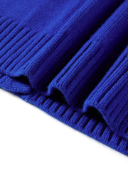 Women's Chanel-Style 100% Wool Blue Knit Cardigan