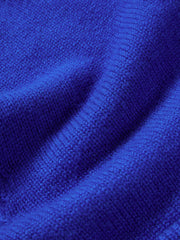 Women's Chanel-Style 100% Wool Blue Knit Cardigan