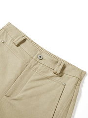 Women's Utility-Style Detachable Plaid Chestnut Curved-Leg Pants