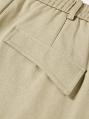 Women's Utility-Style Detachable Plaid Chestnut Curved-Leg Pants