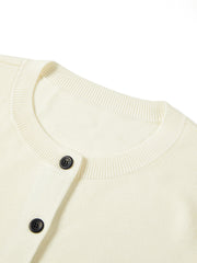 Women's Casual Miu-Style Faux-Layer Plaid-Panel Knit Top