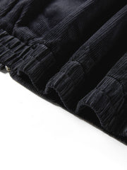 Women's Commuter Navy Plaid-Panel Corduroy Jacket