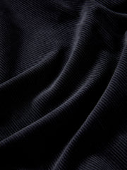Women's Commuter Navy Plaid-Panel Corduroy Jacket