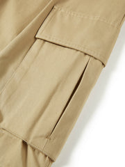 Women's Casual Cropped Straight-Leg Cargo Pants