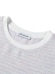 Women's Elegant Crewneck Tweed-Inspired T-Shirt