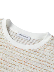 Women's Elegant Crewneck Tweed-Inspired T-Shirt