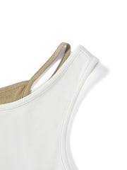 Women's Casual Color-block Fake Two-piece  Vest