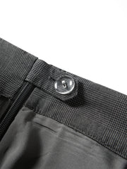 Women's Cropped Pleated Plaid Trousers