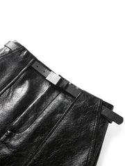Women's PU A-Line Mini Skirt
