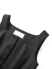 Women's Cropped Slim-Fit U-Neck Vest