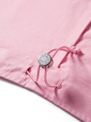 Women's Cropped Oversized Shirt with Drawstring Hem