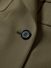 Women's Cropped Double-Breasted Peak-Lapel Blazer