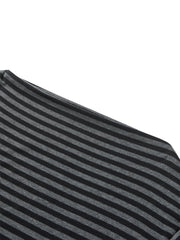 Women's Striped Straight-Neck Long-Sleeve T-Shirt