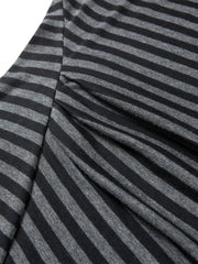 Women's Striped Straight-Neck Long-Sleeve T-Shirt