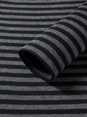 Women's Striped Straight-Neck Long-Sleeve T-Shirt