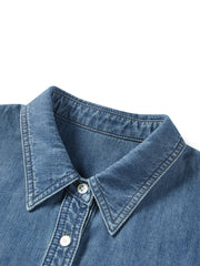 Women's Loose-Fit Washed Denim Shirt