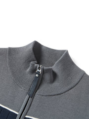 Women's Contrast Dual-Zip Knit Cardigan