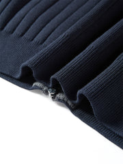 Women's Contrast Dual-Zip Knit Cardigan