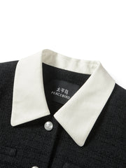 Women's Cropped Contrast Tweed Jacket