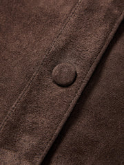 Women's Casual Suede-Finish Waist-Cinching Leather Jacket