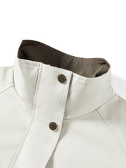 Women's Casual Outdoor PU-Panel Jacket