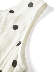 Women's Resort Waist-Cinching Polka Dot Dress