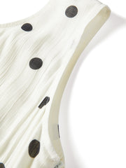 Women's Resort Waist-Cinching Polka Dot Dress