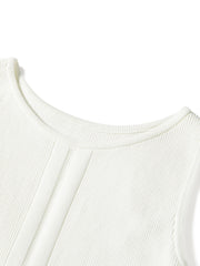 Women's Solid Paneled Knit Sleeveless Dress