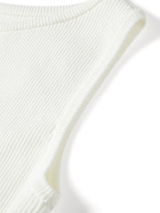 Women's Solid Paneled Knit Sleeveless Dress