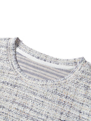 Women's Tweed-Texture T-Shirt with Side Slit