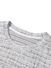 Women's Tweed-Inspired T-Shirt and Shorts Set