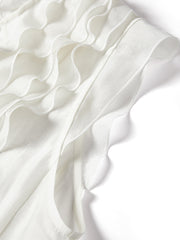 Women Elegant Ruffle Sleeveless Blouse