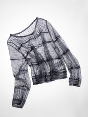 Women's loose hollow-out oversized blouse