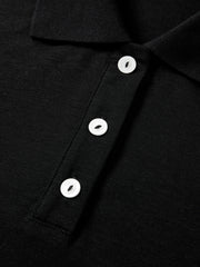 Women's Cropped Slim-Fit Ruched Polo Shirt