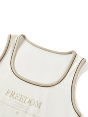 Women's Color Block Letter Fitted Racerback Vest