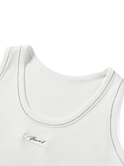 Women's Basic Slim Fit Embroidered Tank Top