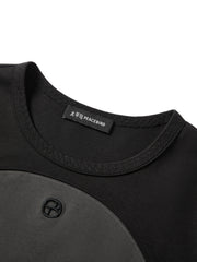 Women's Cropped Slim-Fit Contrast Paneled T-Shirt