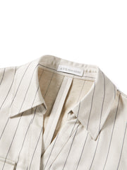 Women's Minimalist Vertical Stripe V-neck Top