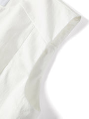 Women's Cropped Vest with Pleated Hem