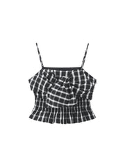 Women's Casual Plaid Camisole and Skirt Set