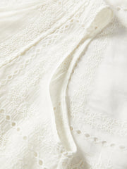 Women's Sleeveless V-Neck Lace Embroidered Top