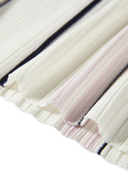 Women's U-neck Vertical Stripe Slim Fit Knitted Vest