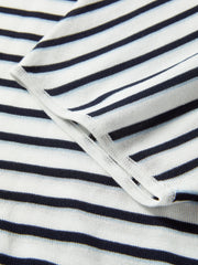 Women's striped off-shoulder waist-cinching short-sleeve top