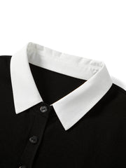 Women's Cropped Contrast Knit Cardigan