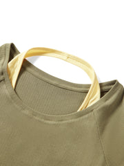 Women's Color-block Halter Mock Two-piece  Top