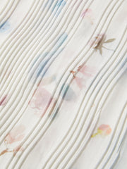 Women's French-style printed long-sleeve fitted top